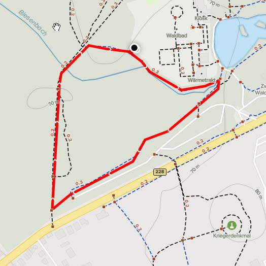 Radstrecke 1 km